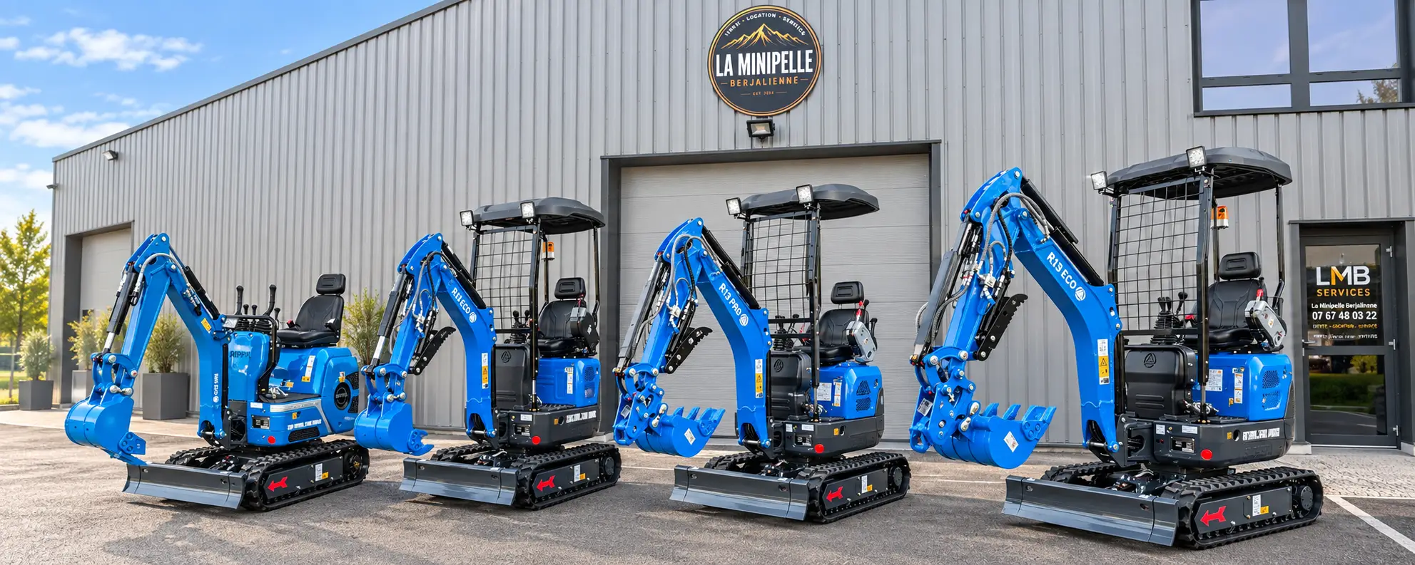 Mini-pelles RIPPA montées en atelier chez LMB Services